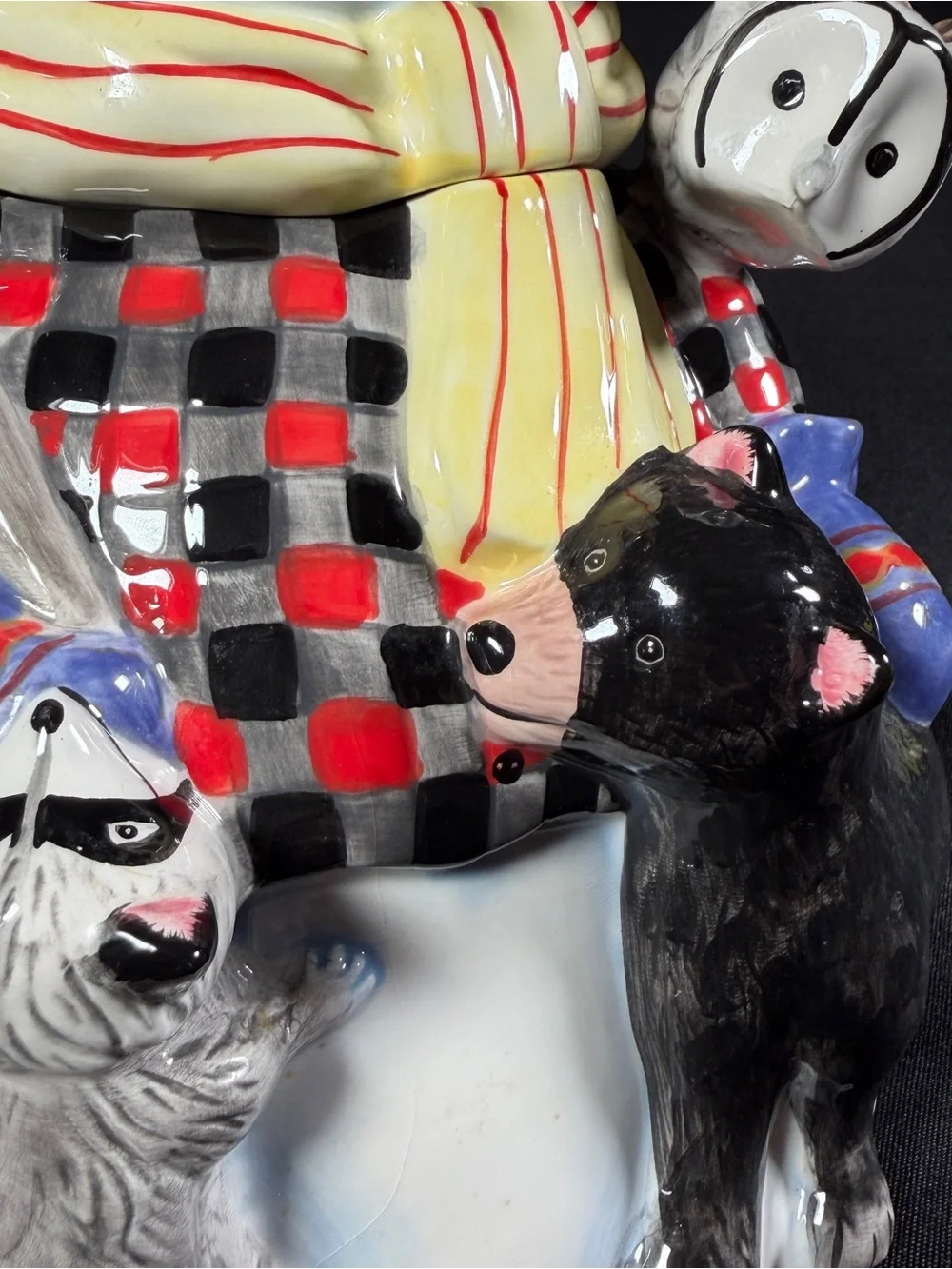 Hand-Painted Ceramic Snowman Cookie Jar Gibson Woodland Friends